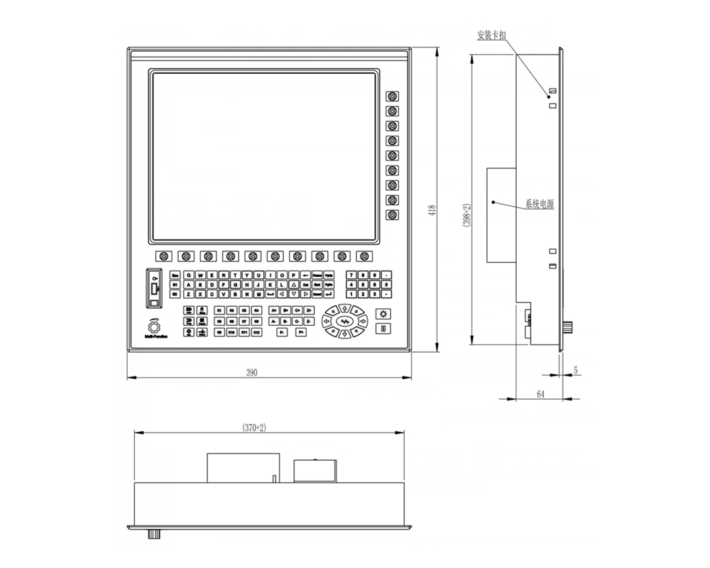 CC-Z4切割机数控系统装配尺寸图